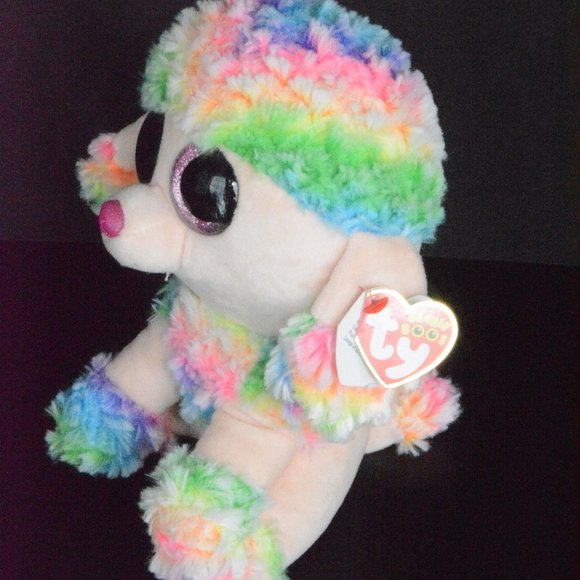 Ty Beanie Boos Rainbow Tie Dye Poodle Plush Toy 9" - Picture 10 of 11